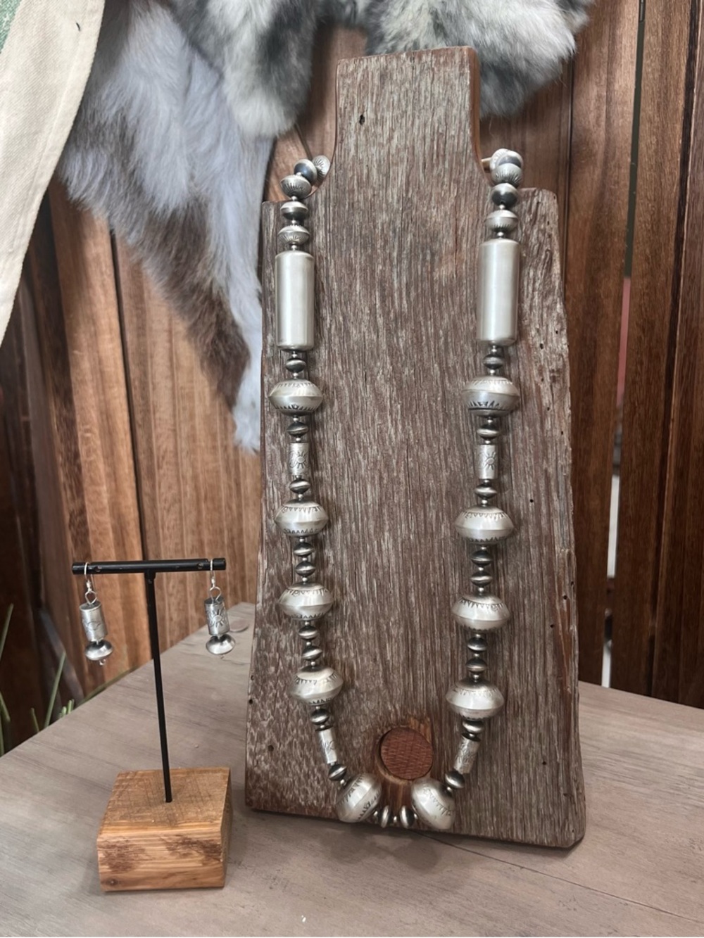 Handmade Sterling Silver Navajo Pearl Set